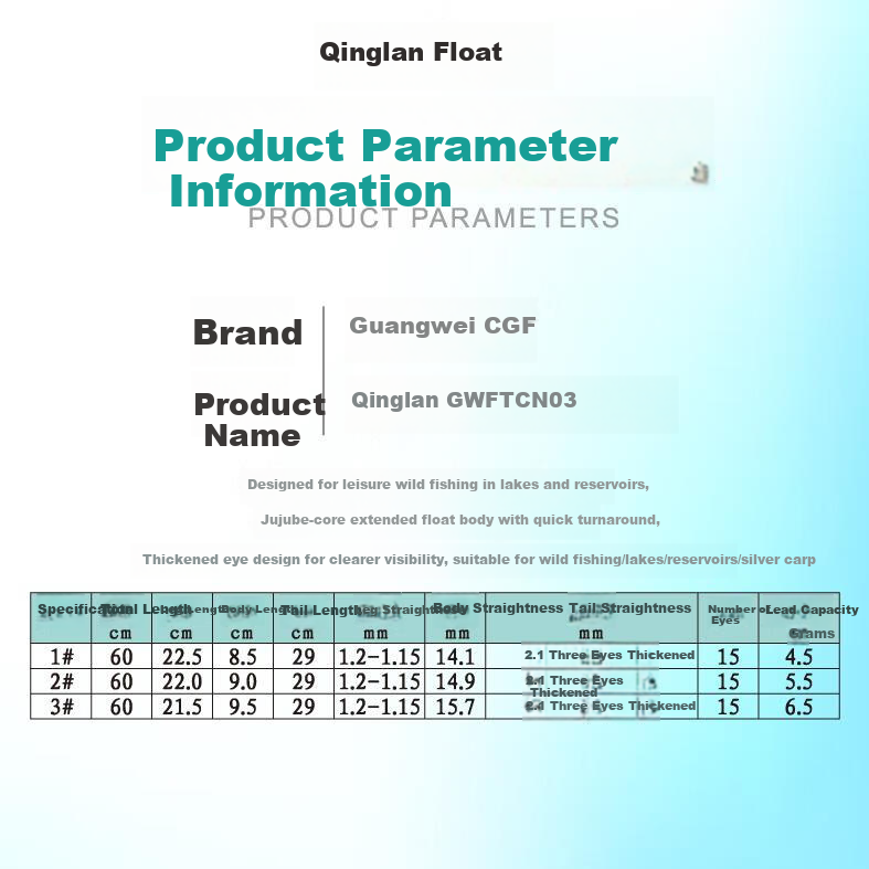 GW (GW) 01 Qinglan Fish Float No.2 Nano Float Thick Tail Highly Visible Sensitive Float for Crucian Carp and Carp Fishing Gear 5