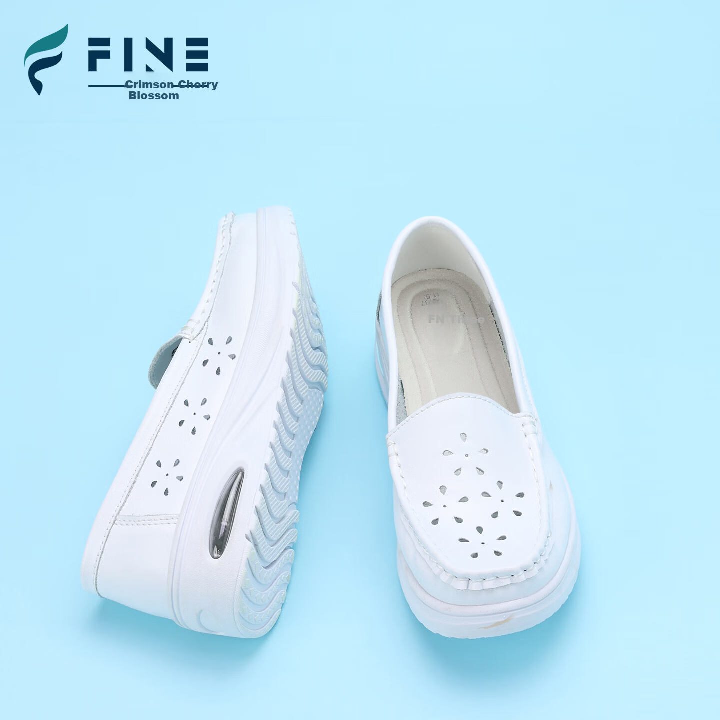 Feiying Cushion Nurse Shoes Women Soft Sole Breathable Hollow Anti-Fatigue Medical Work Shoes 2-6816 White Size 40