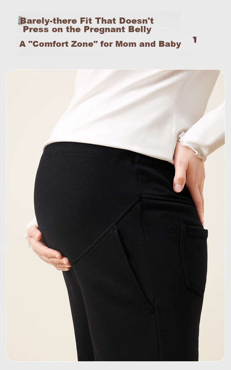 PurCotton Maternity Pants High Cotton Content Belly Support Pregnancy Four Seasons Casual Leggings Maternity Wear 160 5