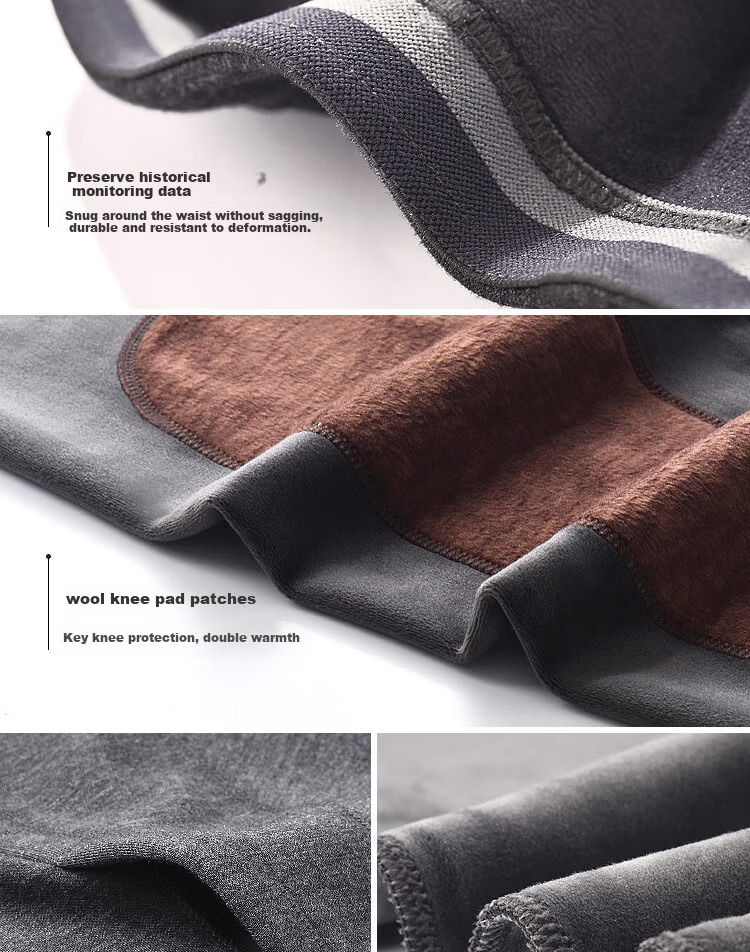 Pierre Cardin Men's Thermal Pants Wool Silk Knee Protection Fleece Lined Thickened Cotton Autumn Long Johns Northeast Cold-Resistant Underwear 11