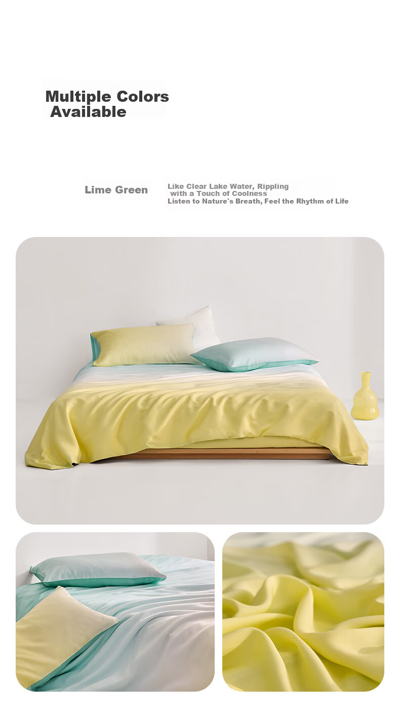 LUOLAI Home Textiles 100% Lyocell Three-Piece Bedding Set with Fitted Sheet Style, Summer Cool-Feeling Duvet Cover And Quilt, Pink 150*215 8
