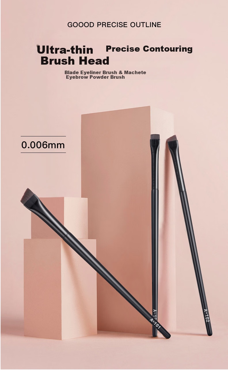 GOOOD GOOOD Wang Feifei Edition (3-Pack) Blade Eyeliner Brush Set - Cangzhou Makeup Brushes A102+A101+A103 Flat Head Angled Eyebrow Brush for Eye, Aegyo Sal, Eyebrow Powder, and Concealer Application 1