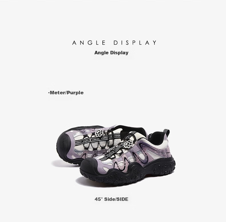 CAMEL Aurora Ugly Cute Naiwa Collaboration Casual Outdoor Hiking Shoes L26S202026AD Beige/Purple Size 37 17