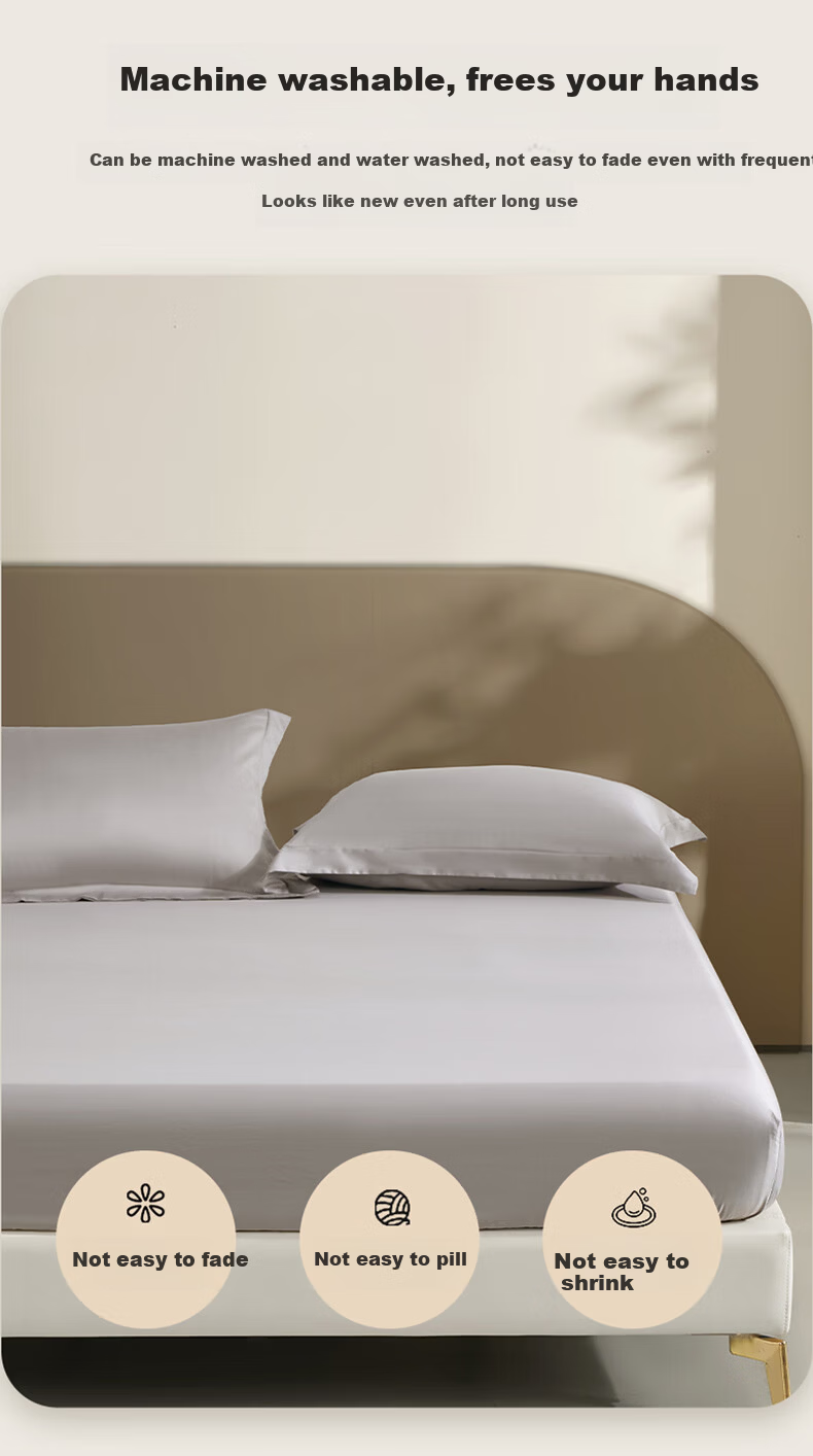 Bellees 100% Cotton Long-Staple Cotton Fitted Sheet Pure Cotton Mattress Cover Full Wrap Anti-Dirt Fitted Sheet 60S Long-Staple Cotton 10