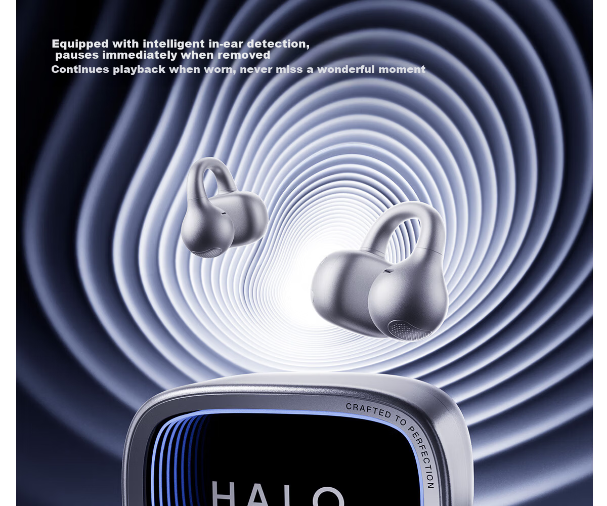 Edifier Halo Clip Clip-On Trendy Bluetooth Earphones Cyber Abyss Lighting Bluetooth 6.1 35H Long Battery Life Compatible with Apple Huawei Xiaomi Phantom Silver 33