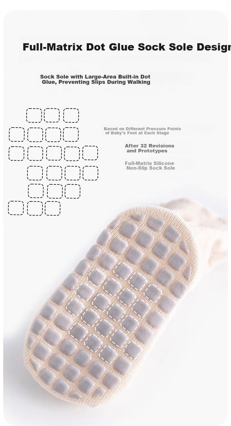 Aibaoshi Baby Socks for Spring And Autumn, Toddler Walking Floor Socks, Non-Slip Insulated Foot Covers, Children's Early Education Socks, Size L, 3 Pairs Pack, S725 3