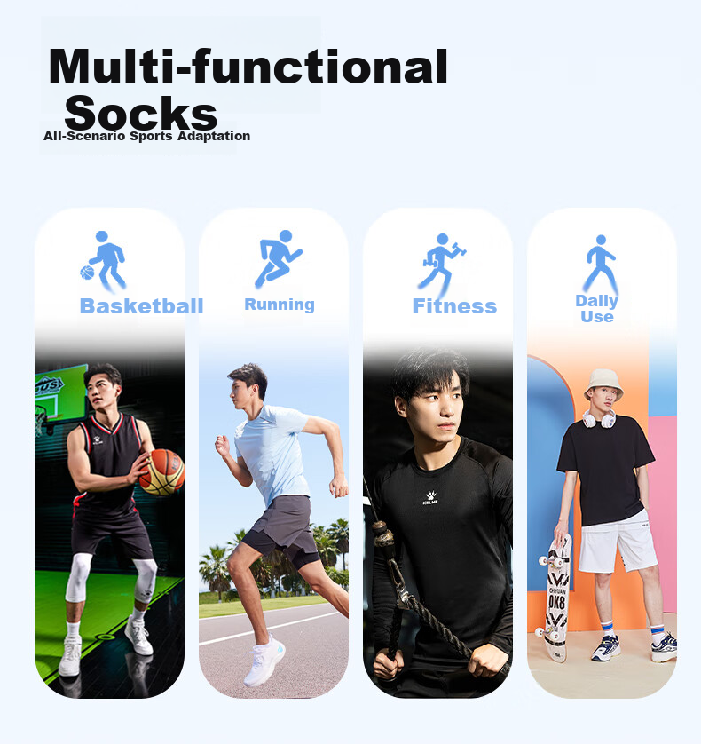 KELME Sports Socks Unisex Long Socks Running Basketball Training Fitness Mid-Short Tube 3 Pairs White [Short Tube] L 7