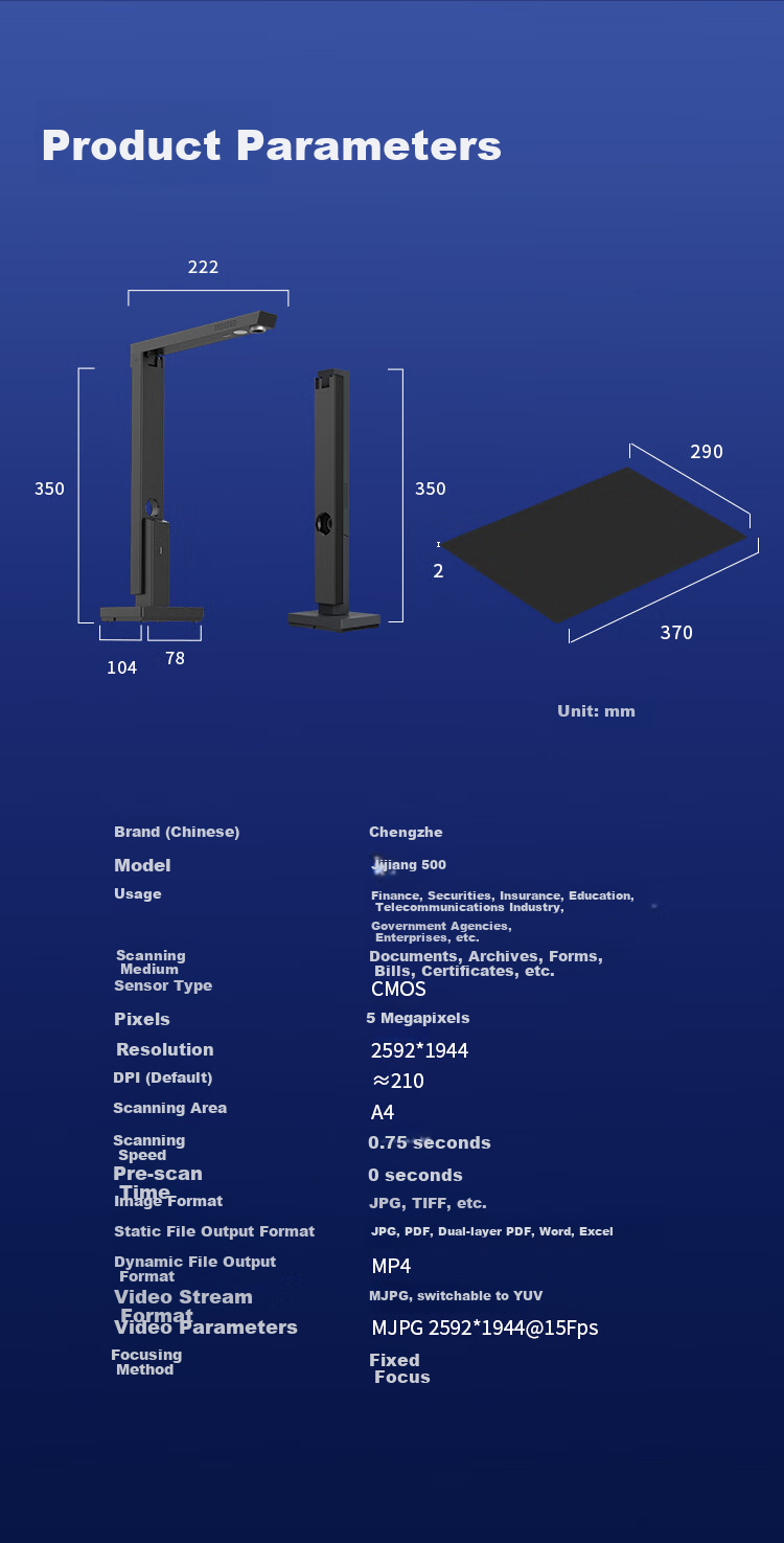 CZUR PA3 High-Speed Document Camera, 20 Million Pixels, A3 Size, Continuous Scanning for Photos, Documents And Barcodes, Watermarking, Remote Online Teaching 14