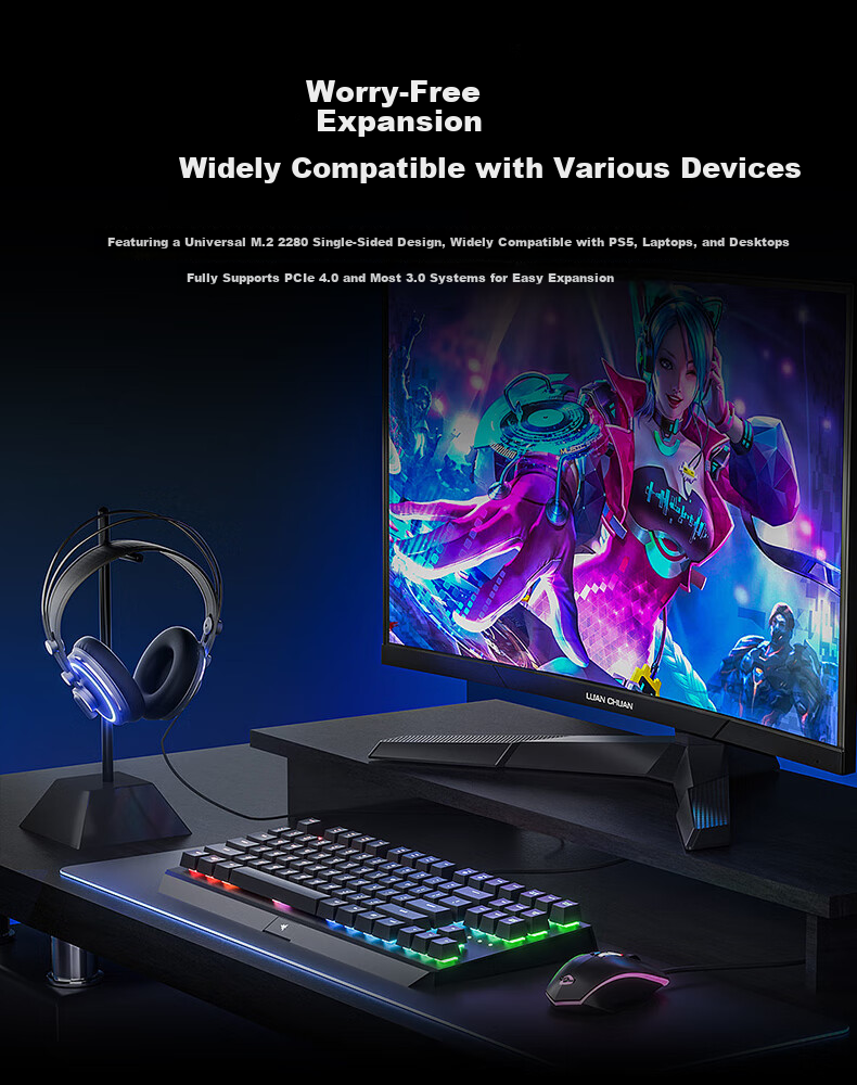 RIDATA 1TB M.2 NVMe PCIe 4.0x4 SSD Solid State Drive 7400MB/s Read Speed Compatible with Laptop Desktop PS5 A901 4
