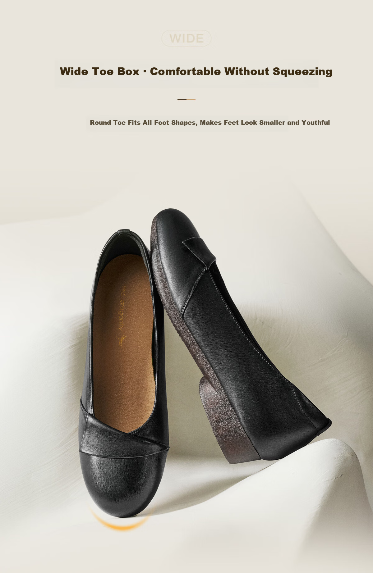 Red Dragonfly Women's Spring 2026 Genuine Leather Soft Sole Flat Comfortable Middle-aged and Elderly Shoes WJB16802 Black Size 35 5