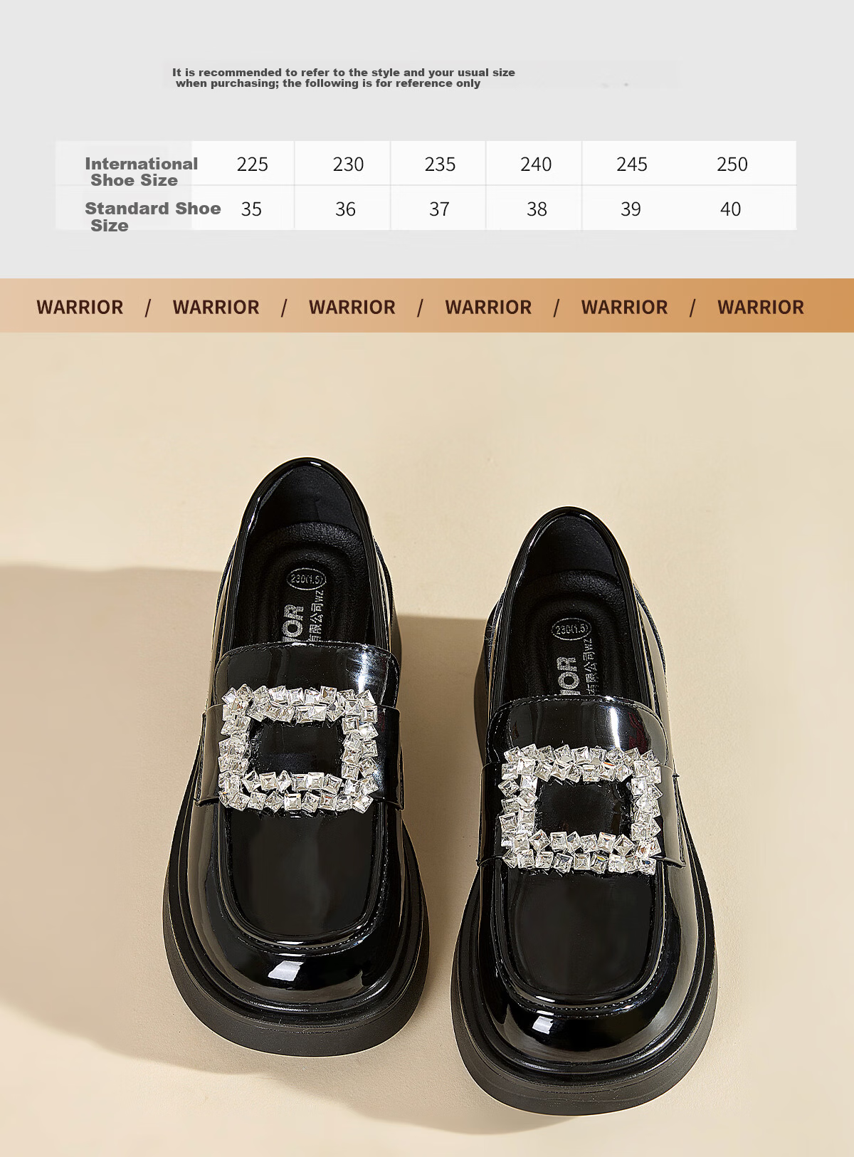 Huili Thick-Soled Loafers for Women, New Spring Style, Super Popular French Hepburn Shiny Mary Jane Leather Shoes, Black, Size 39 9
