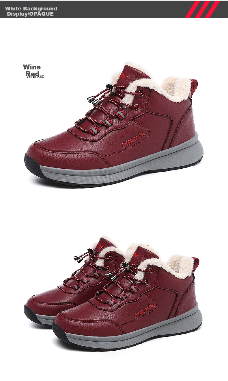 RED DRAGONFLY Women's Winter Fleece Lined Warm Elderly Shoes Thickened Plush Cotton Boots Middle-aged and Elderly Cotton Shoes WXC430441 9