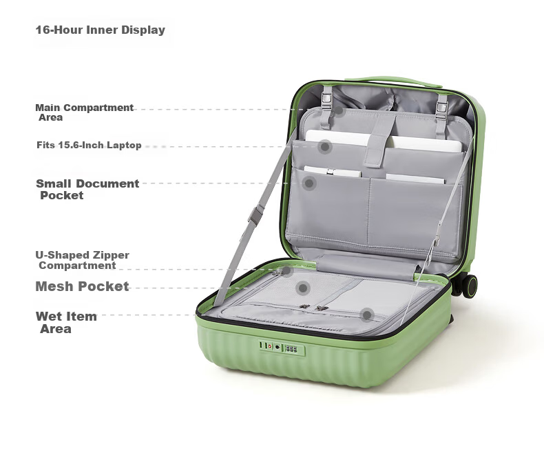 Aji Durable 20-inch Carry-on Luggage Women Trolley Password Travel Suitcase 24-inch Large Capacity 46
