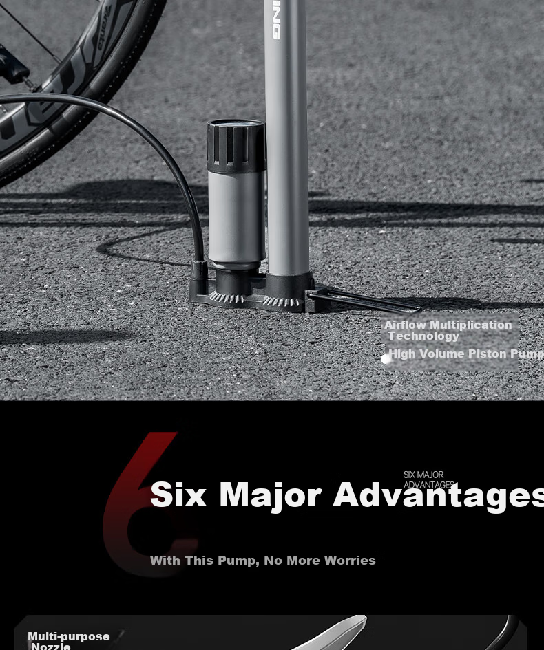 Xunting Road Bike High-Pressure Air Pump Portable Electric Vehicle Inflator Universal Pump 1