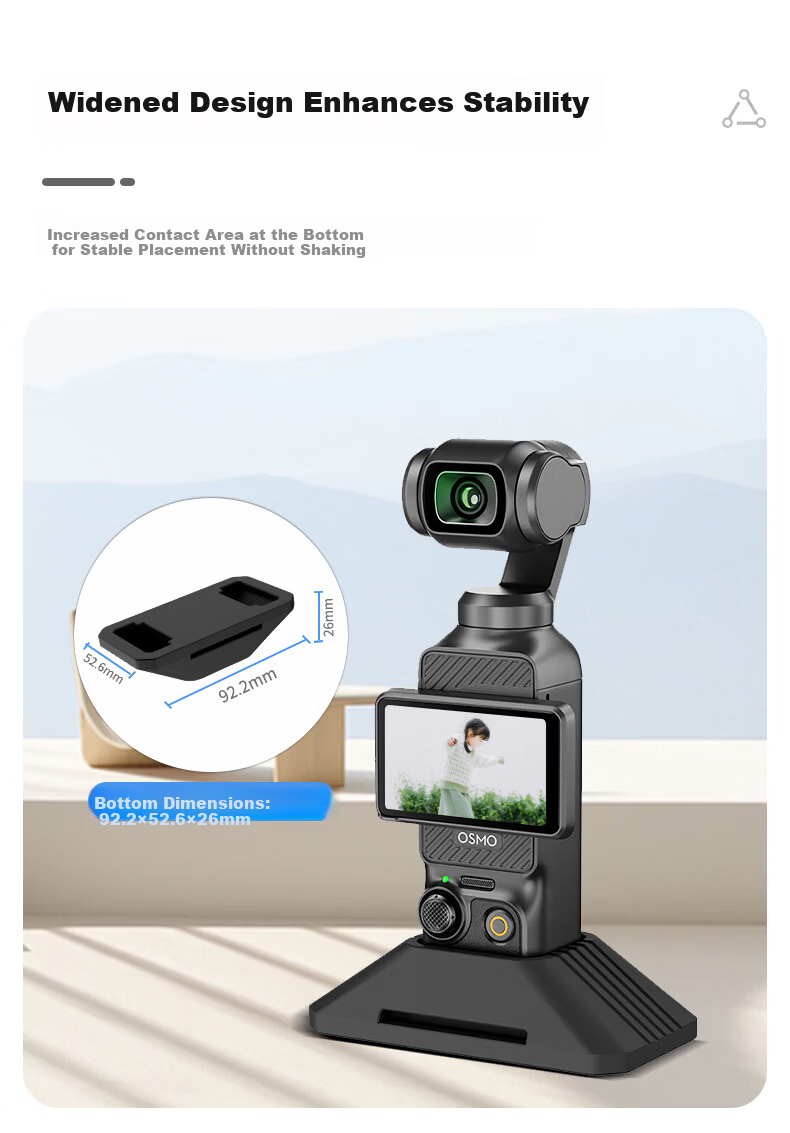 JJC Compatible Silicone Base for DJI Pocket 4, Protective Case for DJI Pocket 3 Action Camera, Fixed Charging Stand, Car And Desktop Accessory 4