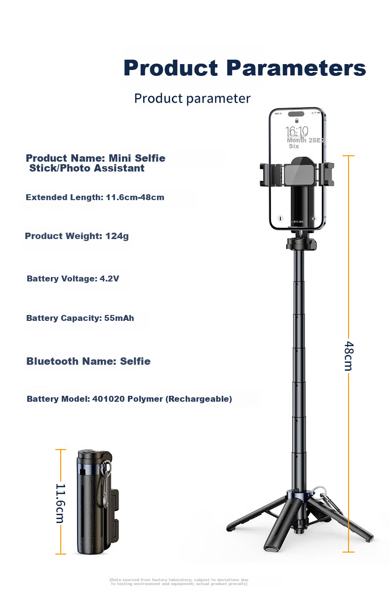 Samtogo Zoom Mini Selfie Stick Phone Holder Floor Tripod Compact Portable Travel Gadget 360° Rotating Stabilized Gimbal Follow Shooting Multifunctional All-in-One 19