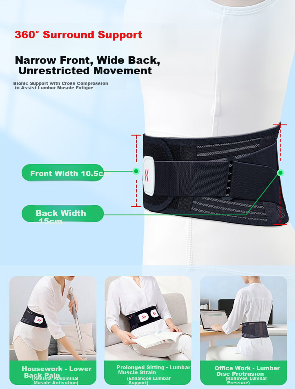 KYOLENS Medical Grade Lumbar Support Belt Waist Brace for Lumbar Muscle Strain and Herniated Disc, Lightweight Summer Version for Men and Women, Back Pain Relief 6