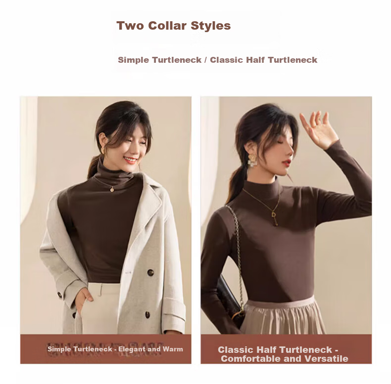 LangSha Thick Turtleneck Base Layer Top for Women, Fall/Winter 2025 New Product, Antibacterial Thickened Turtleneck Long-Sleeve Warm Base Layer Sweater 6
