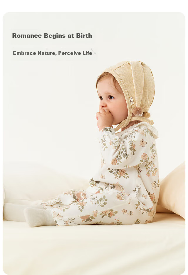 TONGTAI Baby Romper Spring and Autumn Pure Cotton Girls Newborn Jumpsuit Lace Pajamas White 80cm 5
