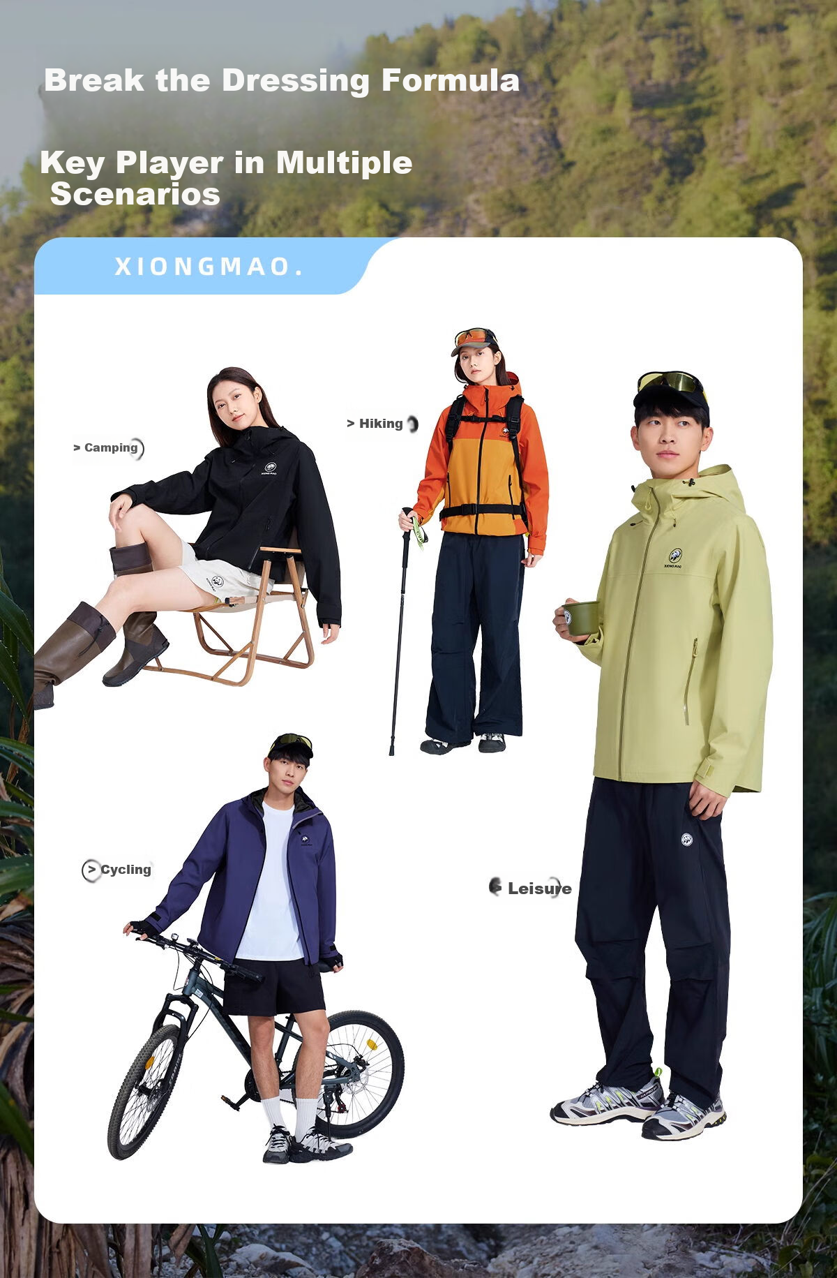 CAMEL Panda Collaboration Outdoor Waterproof Windproof Mountaineering Jacket Unisex A35BA18158 M 11