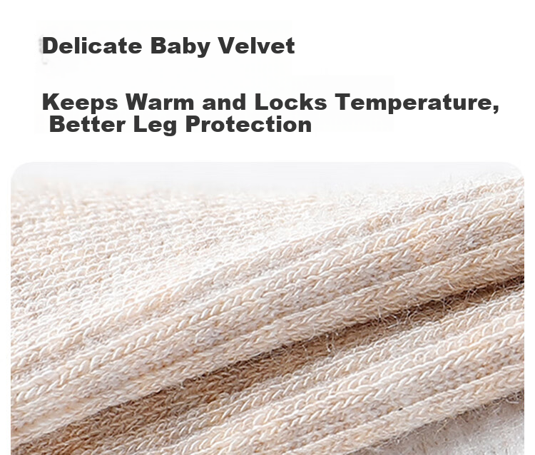 YEEHOO Skin-friendly Baby Velvet Thickened Fleece Children's Warm Pants High Elastic Tights Girls Autumn Winter Socks 4