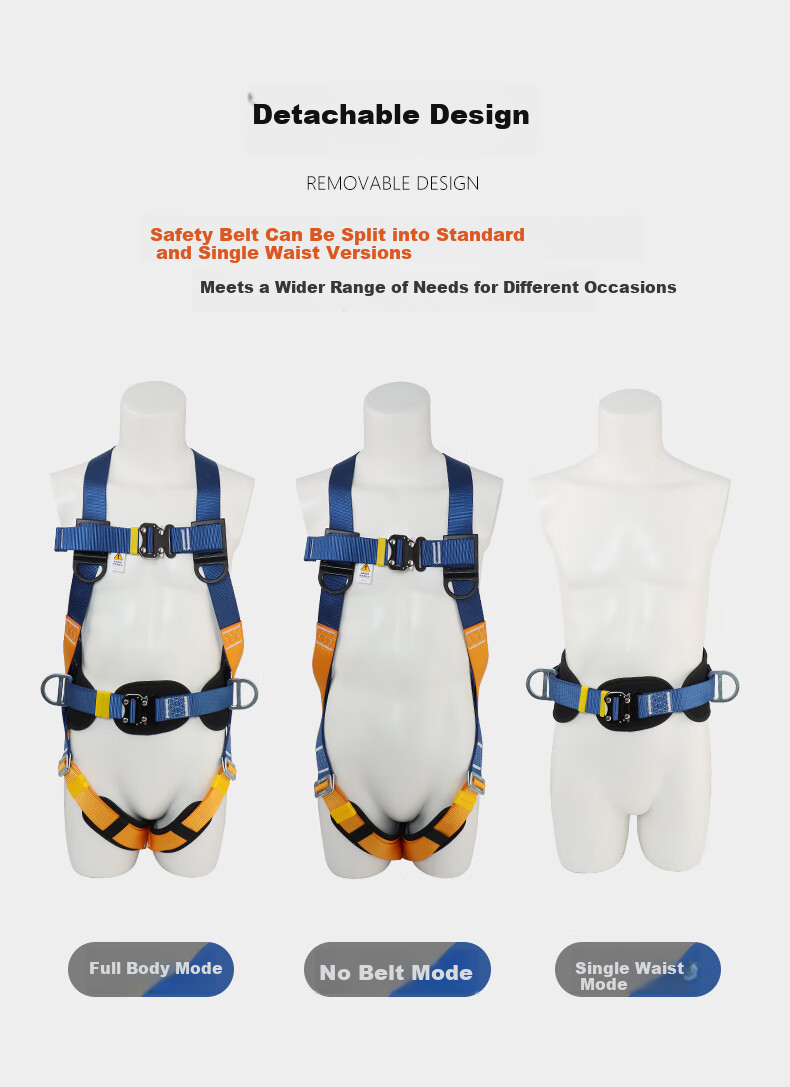 Locroyon Five-Point Safety Harness, High-Altitude Work, Full-Body Fall Protection National Standard Safety Belt, Double Large Hooks 5 Meters (Beijing Warehouse Fast Delivery) 4