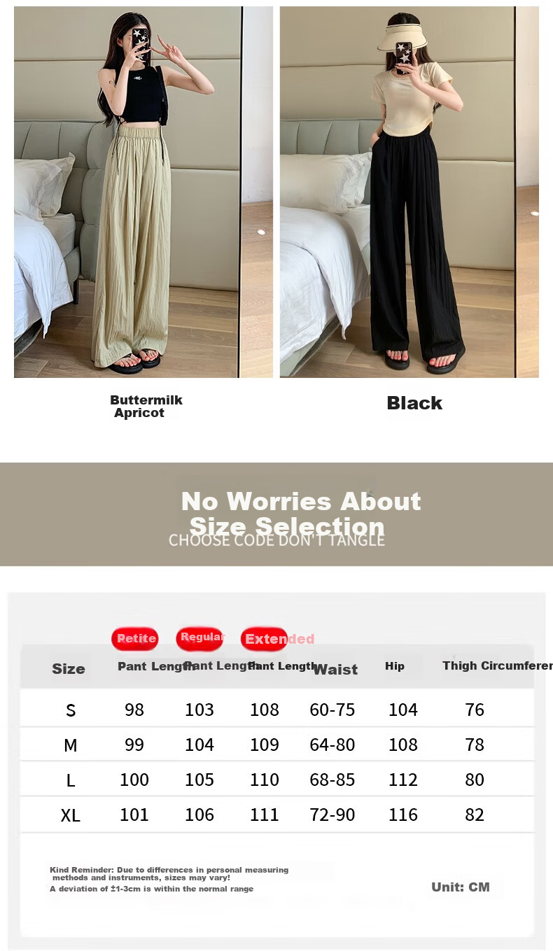 LangSha Ice Silk Wide-Leg Pants for Women, Summer High-Waisted Draping Straight Cotton Linen Casual Trousers, Japanese-Style Yamamoto Pants, Women's Lazy Style 5