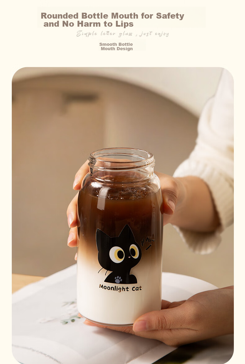 Newair High Borosilicate Glass Cup for Coffee, Soy Milk, Juice, And Buffalo Milk with Lid - Cute 2026 Portable Stylish Beverage Container 9