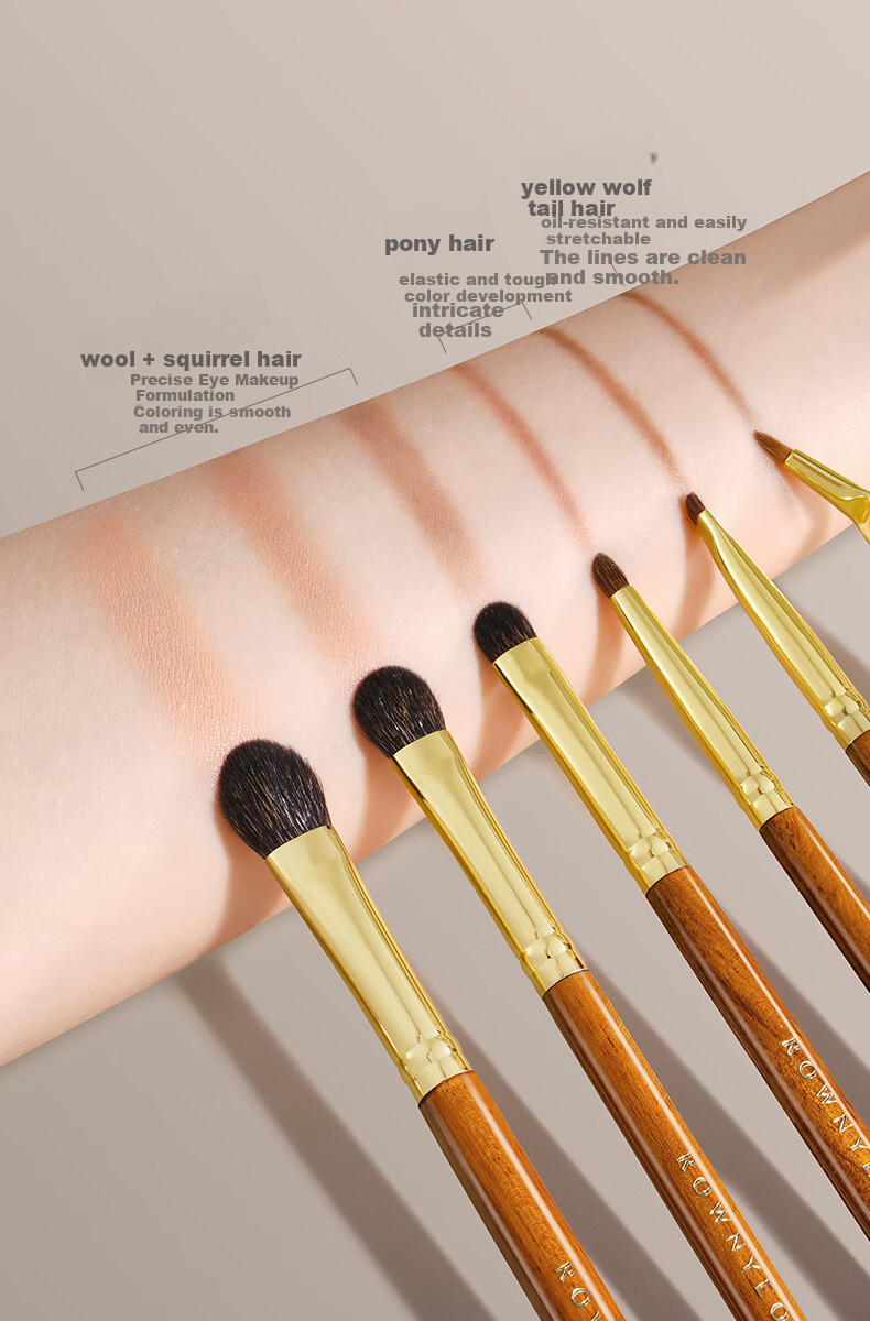 Langyan Makeup Brush Chimo CM172 Eyeshadow Set Squirrel and Goat Hair Blending Highlighting Detailing Eyeliner Under-Eye Brush 4