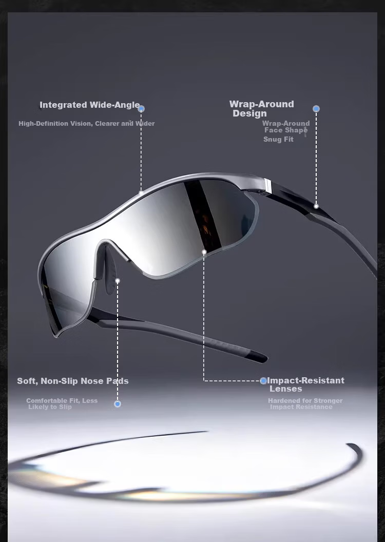 Boshide Cycling Glasses Mountain Climbing Sunglasses Protective Ski Goggles Outdoor Windproof UV Protection Gunmetal Frame White Silver Lens 4