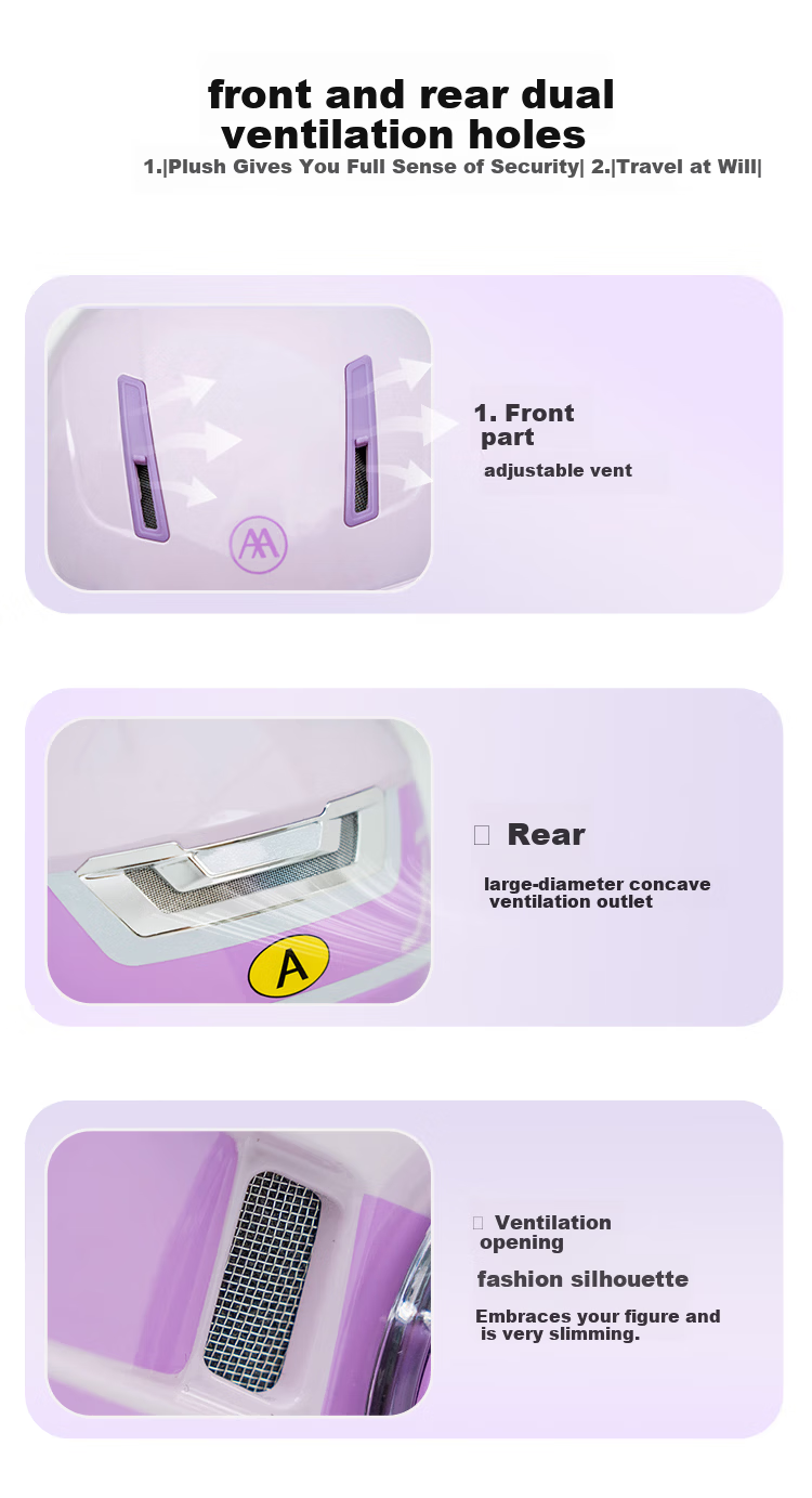 Aima Electric Scooter Helmet Half Helmet Summer Fashion Lightweight Electric Bike Helmet Motorcycle Safety Helmet Four Seasons Universal E12 Coconut Purple 7