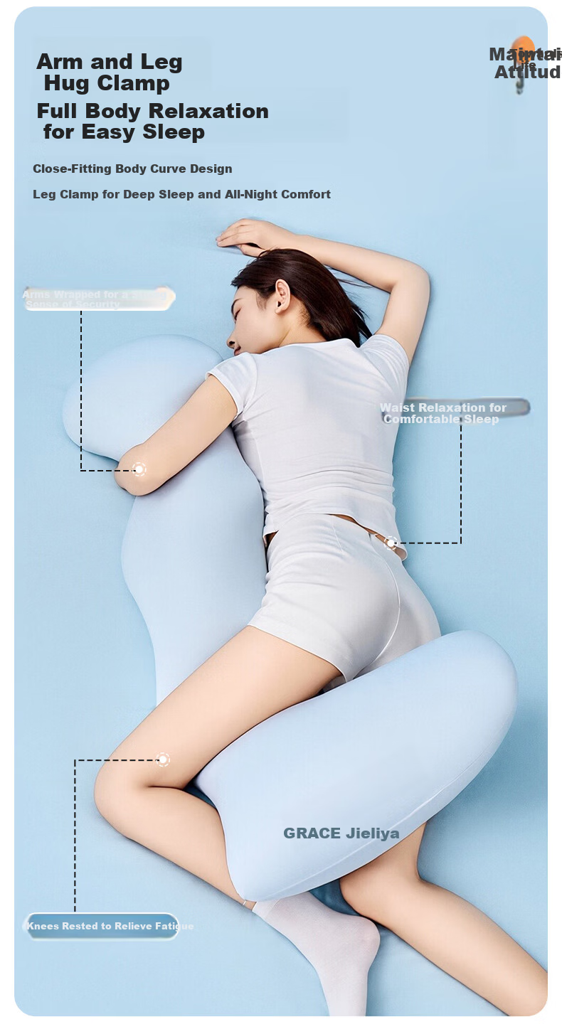 Grace Class A Seahorse Leg-Hugging Body Pillow Side Sleeping Pillow Maternity Long Bolster Pillow Cushion Plush Toy 8