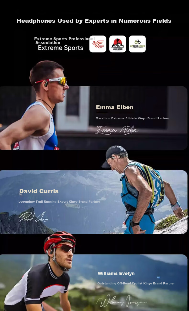 KINYO Berlin Sound Wireless Bluetooth Bone Conduction Earphones 2025 Latest Model, Comfortable Long Wear, Sports Running, Deep Bass, Long Battery Life 2