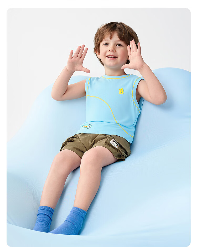 Balabala Kids Vest Girls Boys Baby 2026 Summer Quick-Dry Cooling Sun-Protective Knit Top 26