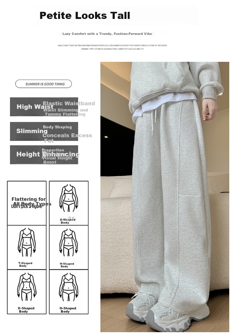 FitonTon Women's Casual Pants Curved Blade Sports Pants Spring Autumn New Slim High Waist Wide Leg Banana Pants 5