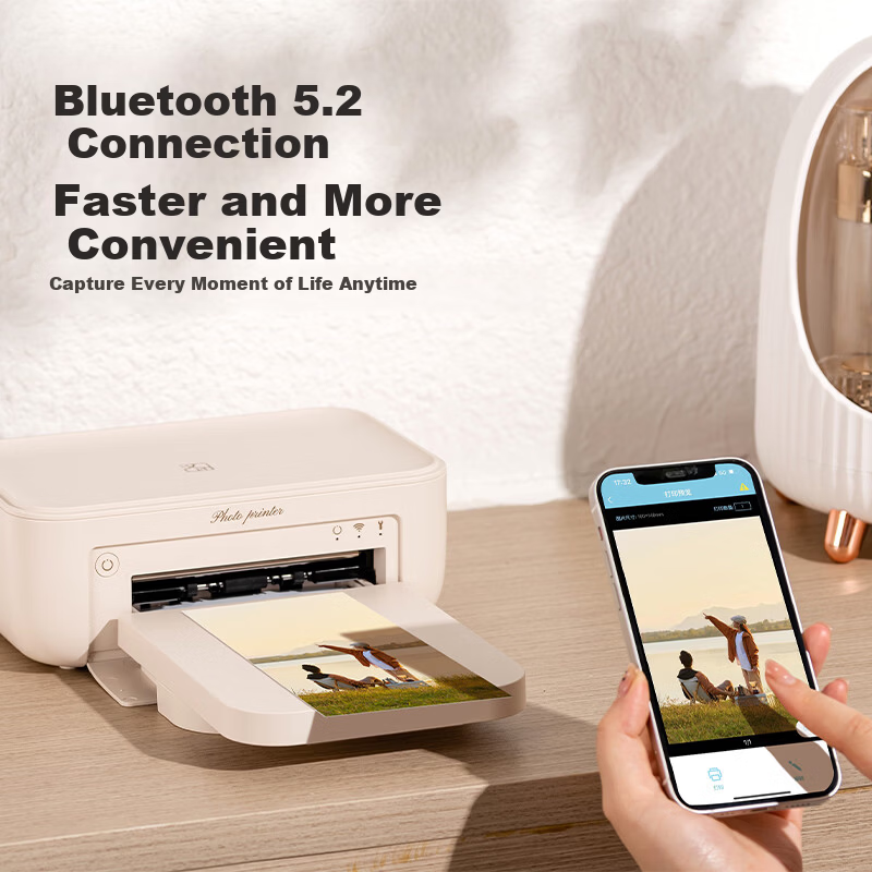 HPRT CP4100 Photo Printer Portable Mini Wireless WiFi Bluetooth Color Instant Photo Printer Home Use High Definition