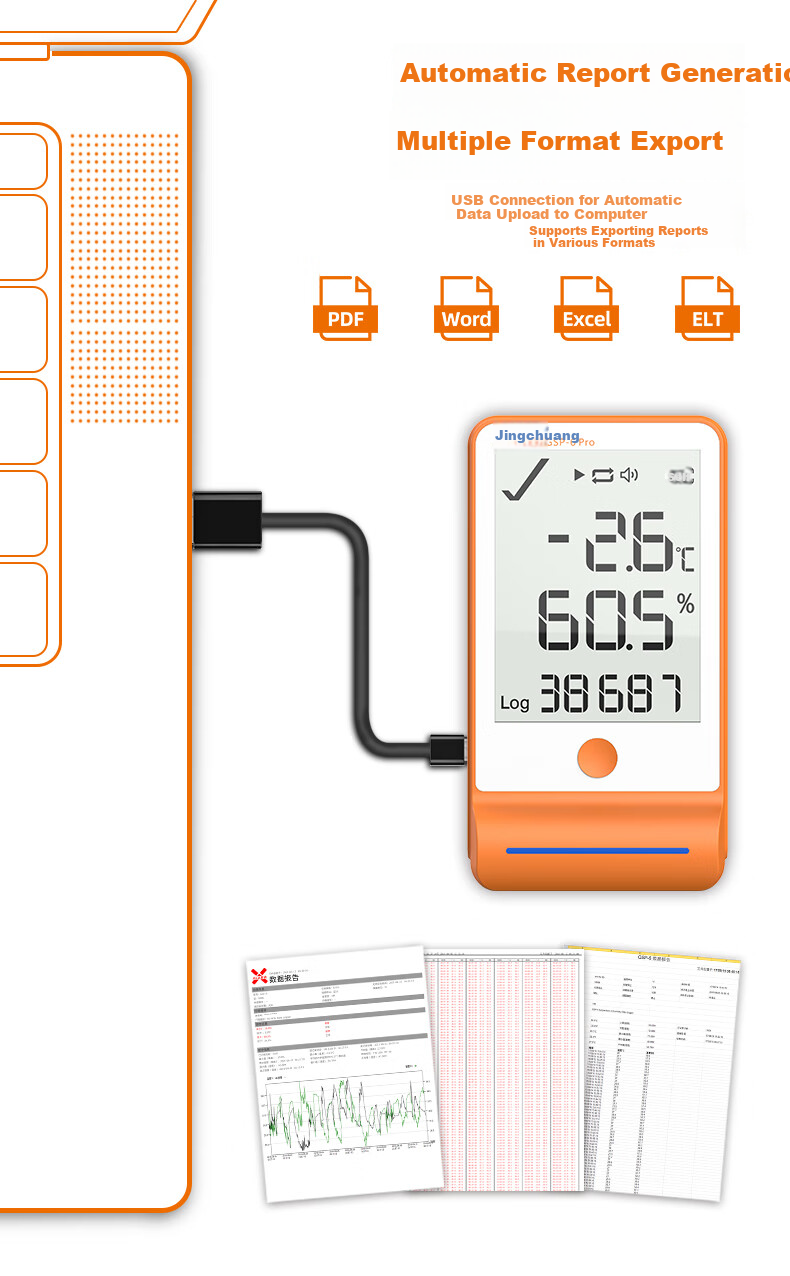 Elitech GSP-6pro High-Precision Temperature And Humidity Logger, Medical Refrigerator Magnetic Temperature And Humidity Meter, Mobile Phone Bluetooth Export 5