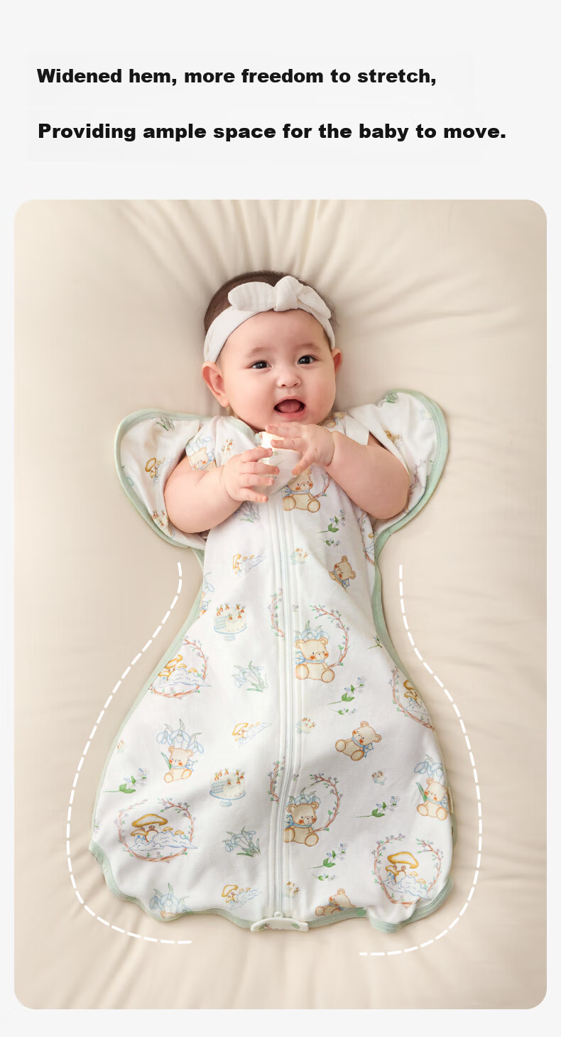 October Crystals Baby Anti-Startle Sleep Sack Swaddle Blanket One-Piece Pajamas All-Season Universal Jinglan Yunmeng M 18