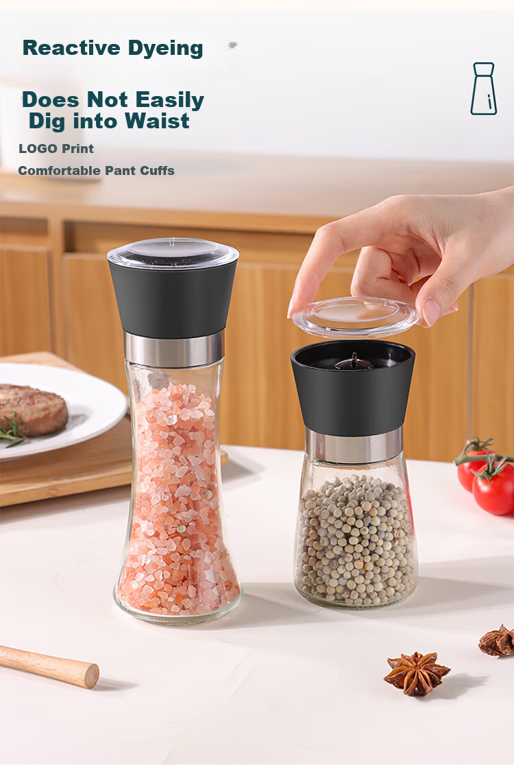 Baijie Sea Salt Grinder Manual Pepper Mill Black Pepper Sichuan Pepper Seasoning Bottle Ceramic Grinding Core 150ml 7