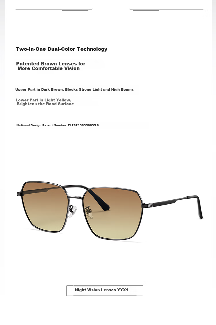 Bertha Men's Anti-Glare Polarized Driving Sunglasses Day and Night Dual-Use UV Protection 22