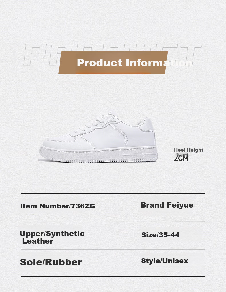 Feiyue Official Women's Sneakers 2026 Spring New Casual Versatile White Shoes Brown Size 43 5
