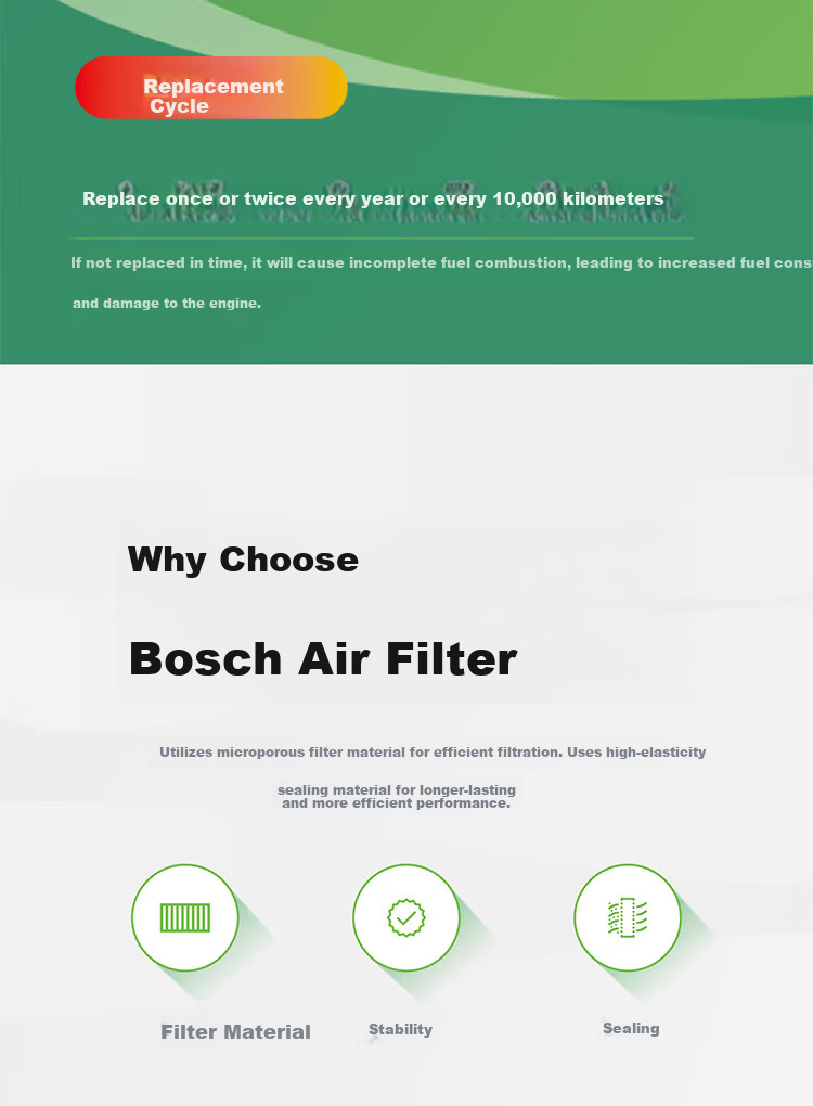 BOSCH Air Filter 2730 for Hyundai Sonata, Santa Fe, Azera, Cadenza, ix35, Kia K5, Sportage, Sorento 5