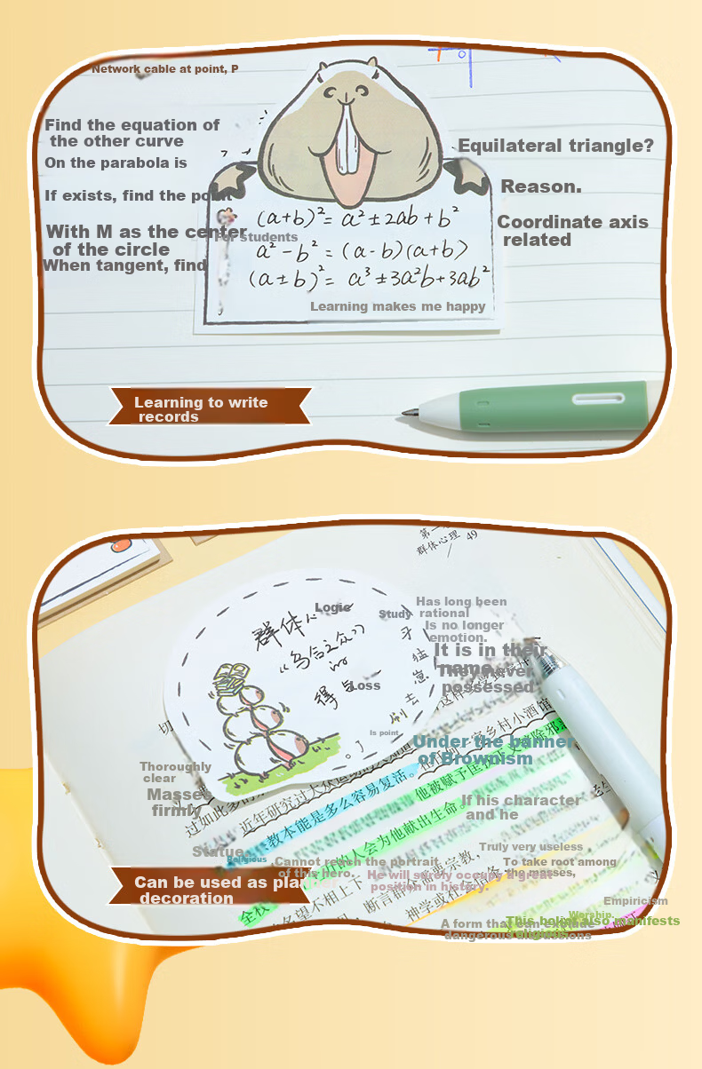 MASMARCU Morning Light Stationery Alice Sticky Notes 30 Sheets Adhesive Memo Pads Cartoon Student Note Stickers 1 Random Notebook YS0296 Exam Essential 11