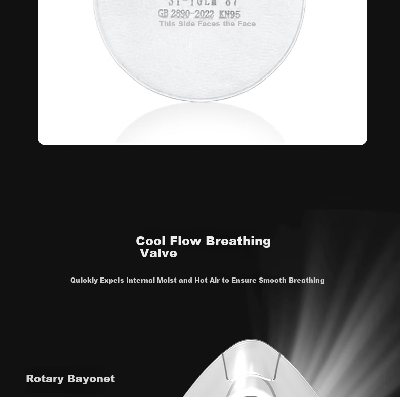 Sichuang ST-YGLM 87 KN95 Round Filter Cotton Dust Haze Non-Oily Particle Filter Cotton 50pcs (Individually Packaged) 9