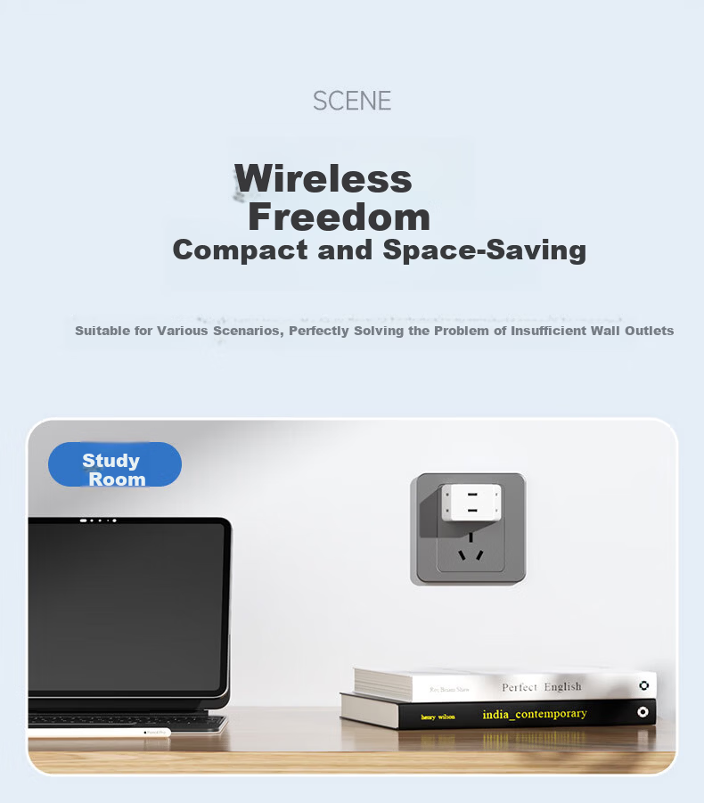 AUX Socket Converter Dormitory Plug Adapter Extension Socket Mini Power Strip Wireless One-to-Three Outlet 8
