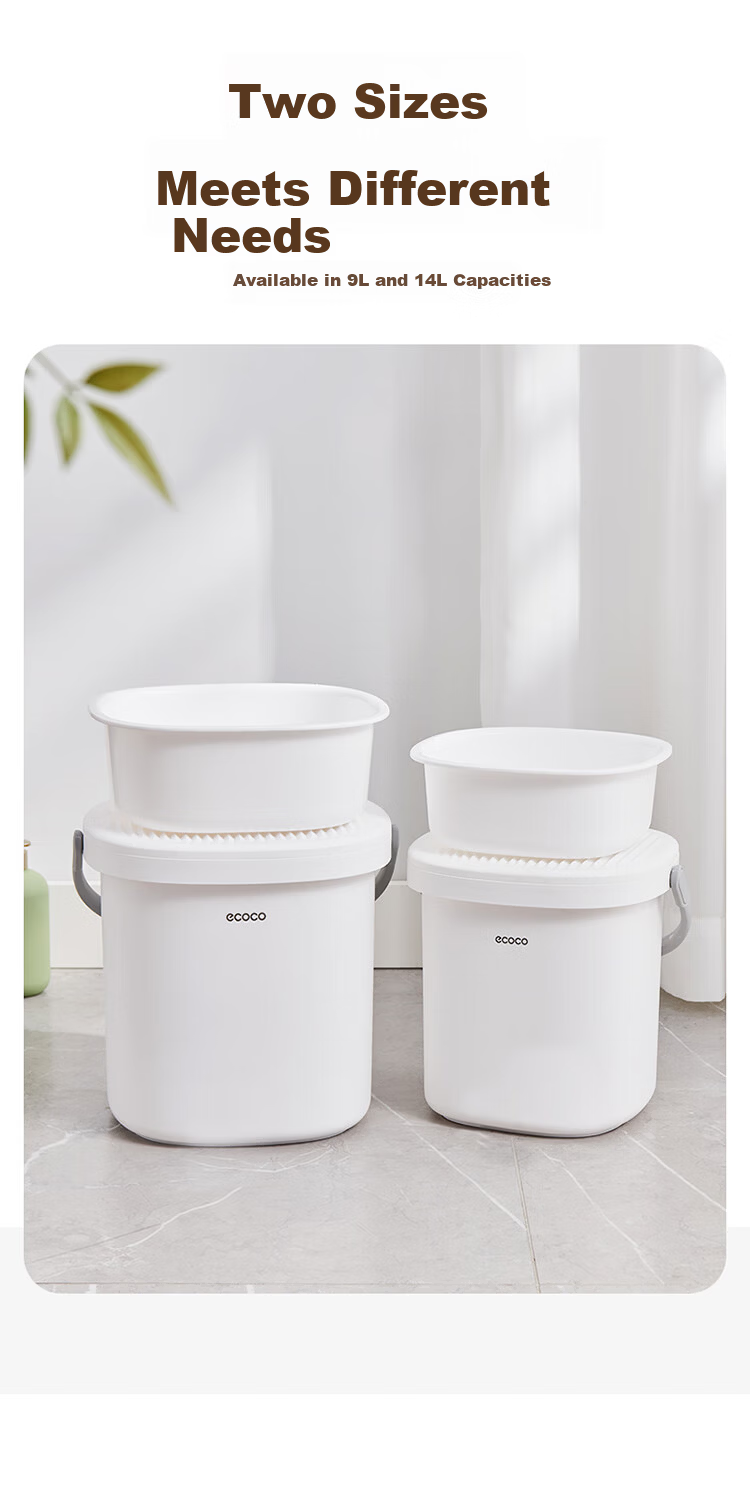 Ecoco 9L Portable Bucket with Lid, Student Dormitory Wash Bucket, Children's Foot Soaking Plastic Small Water Bucket E24146 Standard Edition 13