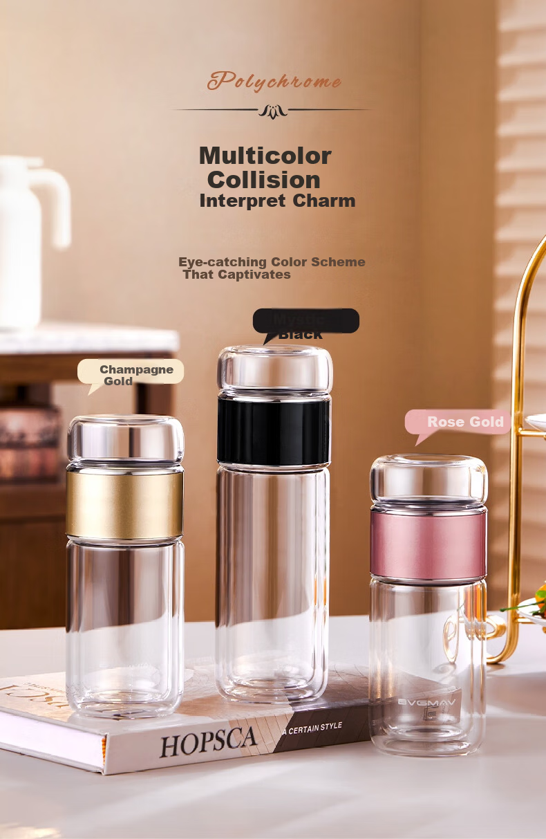 BVGMAV Glass Cup for Women Double-Layer Heat-Resistant Glass Tea Water Separation High-Value Tea Infuser Cup Premium Custom Gift 17