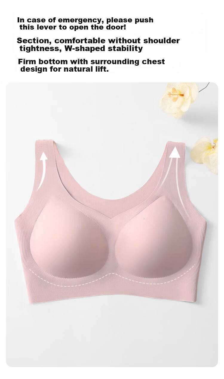 Modal 2-Pack Seamless Wireless Bra with Fixed Latex Cups, Tank Top Style, Push-Up Sports Bra in Nude Pink 10