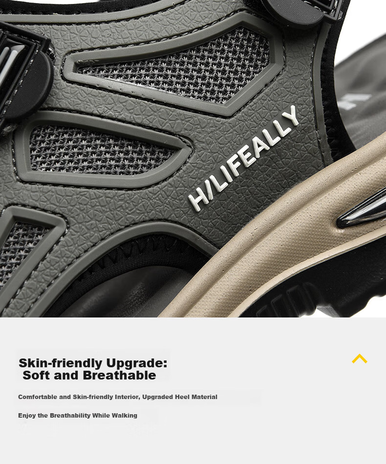 HLA Men's Fashion Casual Sandals Comfortable Beach Shoes HAALXM2DBG088 Black Size 41 16