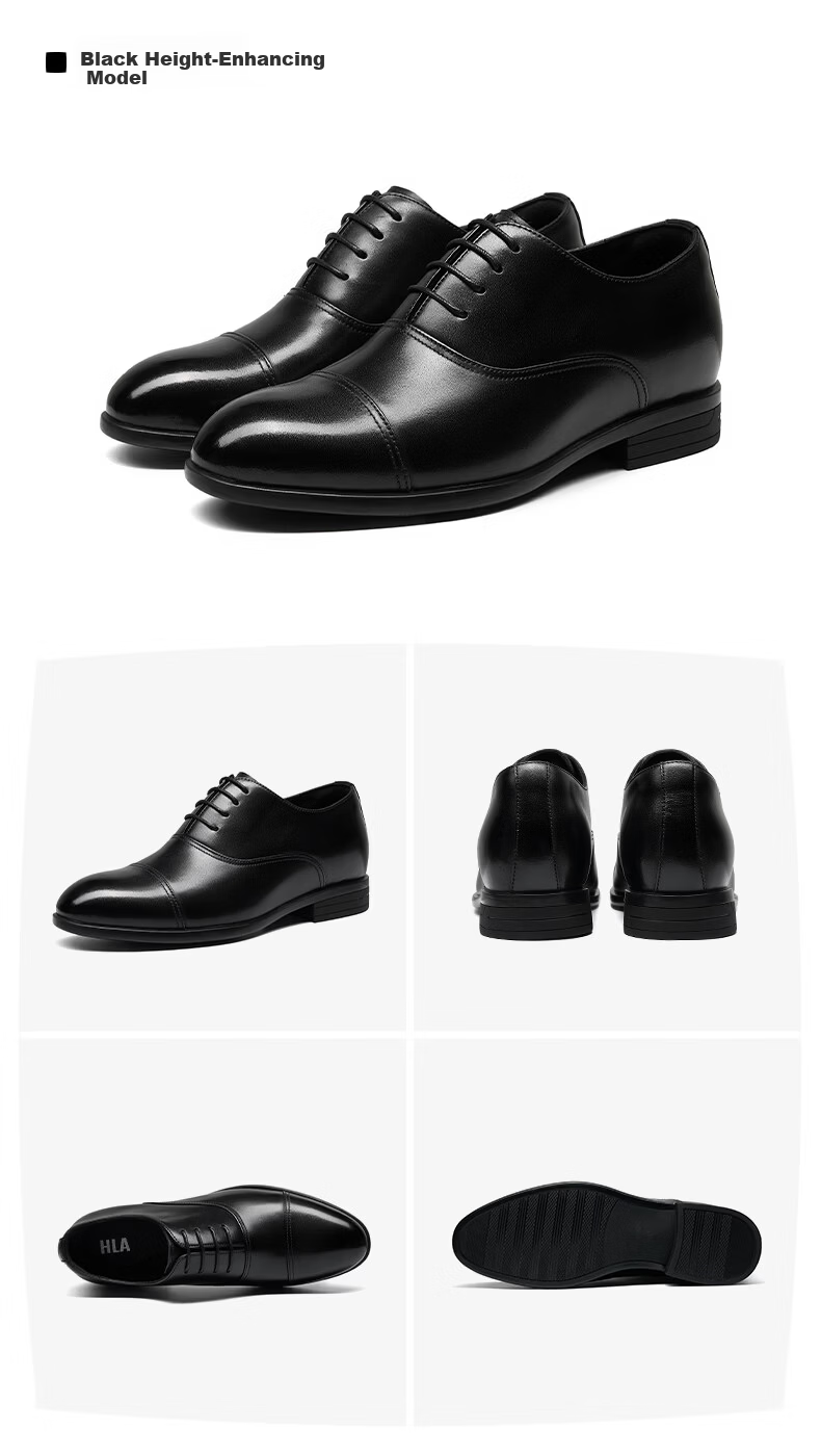 HLA Men's Oxford Leather Dress Shoes Business Formal Comfortable Versatile Leather HAAPXM2FBA188 Black Size 40 20